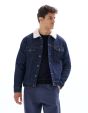 Veste en jean doublé sherpa - marine