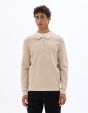 Pull col polo zippé gaufré - beige