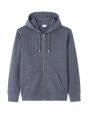Sweat zippé à capuche regular en piqué - bleu gris