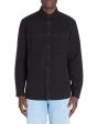 Chemise overshirt casual teinte en pièce 100% coton - noir