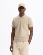 Polo slim coton mélangé - beige