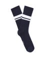 Chaussettes tige haute sport 100% coton stretch - marine