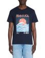 T-shirt straight col rond 100% coton - marine
