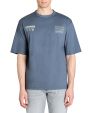 T-shirt oversize col rond 100% coton - bleu