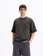 T-shirt oversize col rond 100% coton - noir