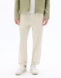Pantalon rayé en lin et coton - naturel