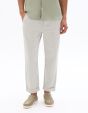 Pantalon rayé en lin et coton - vert