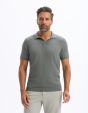 Polo slim en maille coton mélangé - kaki