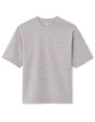 T-shirt infroissable oversize col rond rayé - taupe