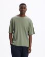 T-shirt oversize col rond - kaki