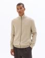 Gilet zippé col camionneur en maille piquée - beige