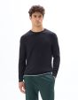 Pull col rond uni regular - noir