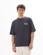 T-shirt oversize col rond 100% coton imprimé astro - bleu nuit
