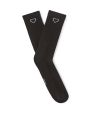 Chaussettes motifs à cœurs en coton stretch - noir