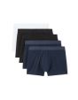 Lot de 5 boxers unis - marine, noir et blanc