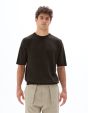T-shirt boxy col rond en maille - anthracite