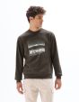 Sweat regular col rond imprimé Asie - anthracite