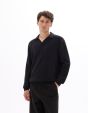 Pull oversize col requin 100% coton - noir