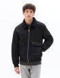 Blouson aviateur en faux daim - noir