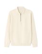 Pull regular col polo zippé - blanc