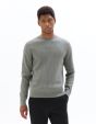 Pull col rond côtelé - gris chiné