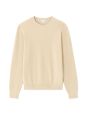 Pull col rond côtelé - beige