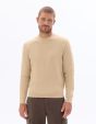 Pull col rond côtelé - beige