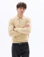Pull col polo côtelé - beige