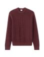 Pull col rond 100% coton avec jeu de points - rouge