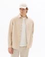 Chemise loose coton tencel rayé - beige