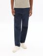 Pantalon chino straight en coton stretch longueur standard - marine