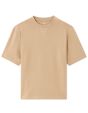 T-shirt oversize col rond en molleton - beige taupe