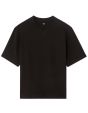 T-shirt oversize col rond en molleton - noir