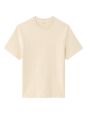 T-Shirt boxy col rond 100% coton reliéfé - beige