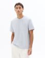 T-shirt boxy coton stretch avec poche  - bleu clair