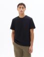 T-shirt boxy coton stretch avec poche - noir