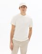 T-shirt boxy col rond 100% coton gaufré - beige