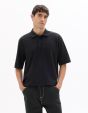 Polo oversize 100% coton french terry - noir