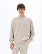 Sweat oversize Col rond en piqué - beige