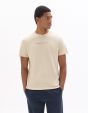 T-shirt regular col rond 100% coton imprimé Winter space - beige