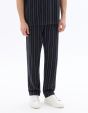 Pantalon straight rayé - marine