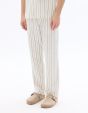 Pantalon straight rayé - écru