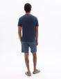 Pyjama t-shirt et short imprimé feuillage - bleu