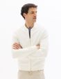 Gilet col bomber zippé - blanc