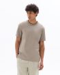 T.02 T-Shirt boxy col rond 100% coton épais - gris taupe