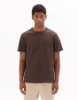 T.02 T-Shirt boxy col rond 100% coton épais - marron glacé