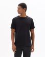T-shirt boxy col rond 100% coton épais - noir