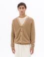 Cardigan côtelé horizontal 100% coton - beige