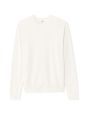 Pull col rond uni en maille fine - blanc