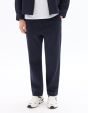 Pantalon straight en twill de coton stretch - marine